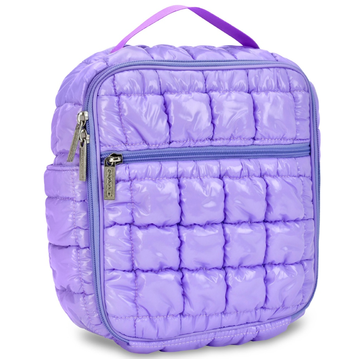 Lavender Shiny Puffer Lunch Tote