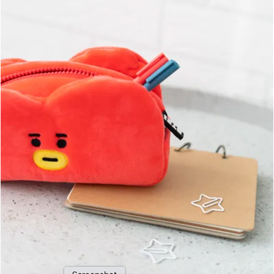 Red Tata Plush Pencil Case