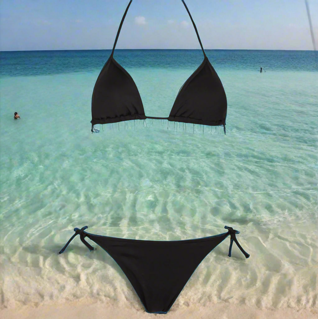 Savane Girls Black Triangle Bikini Set