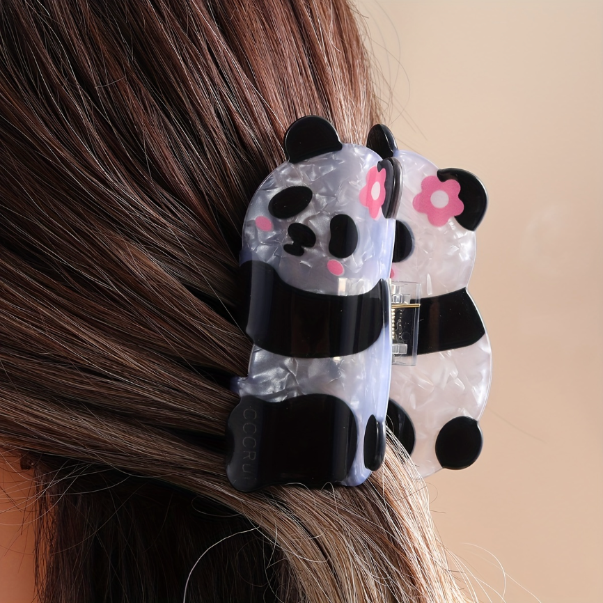 The Cute Pearlescent Panda Bear Hair Claw Clip