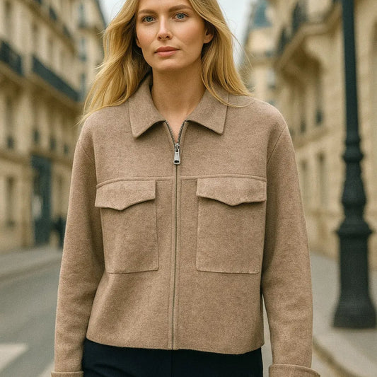 Cropped Utility Jacket - Camel