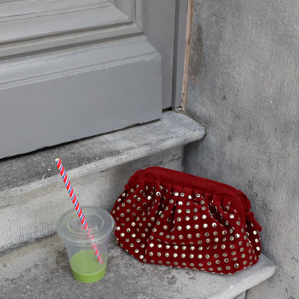 Ruby Velvet Stud  - Velvet Finish & Adjustable Strap