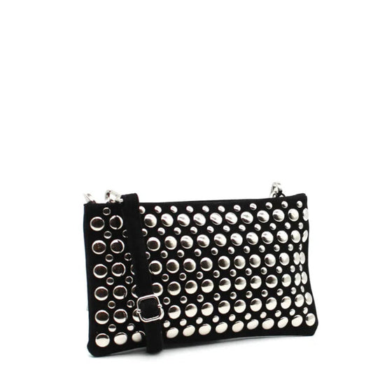 Black pouch bag with silver studs 