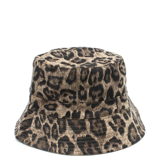 Taupe Leopard Bucket Hat