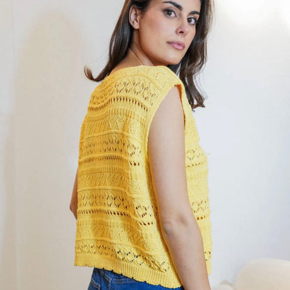 Lemon Zest Crochet-Style Vest