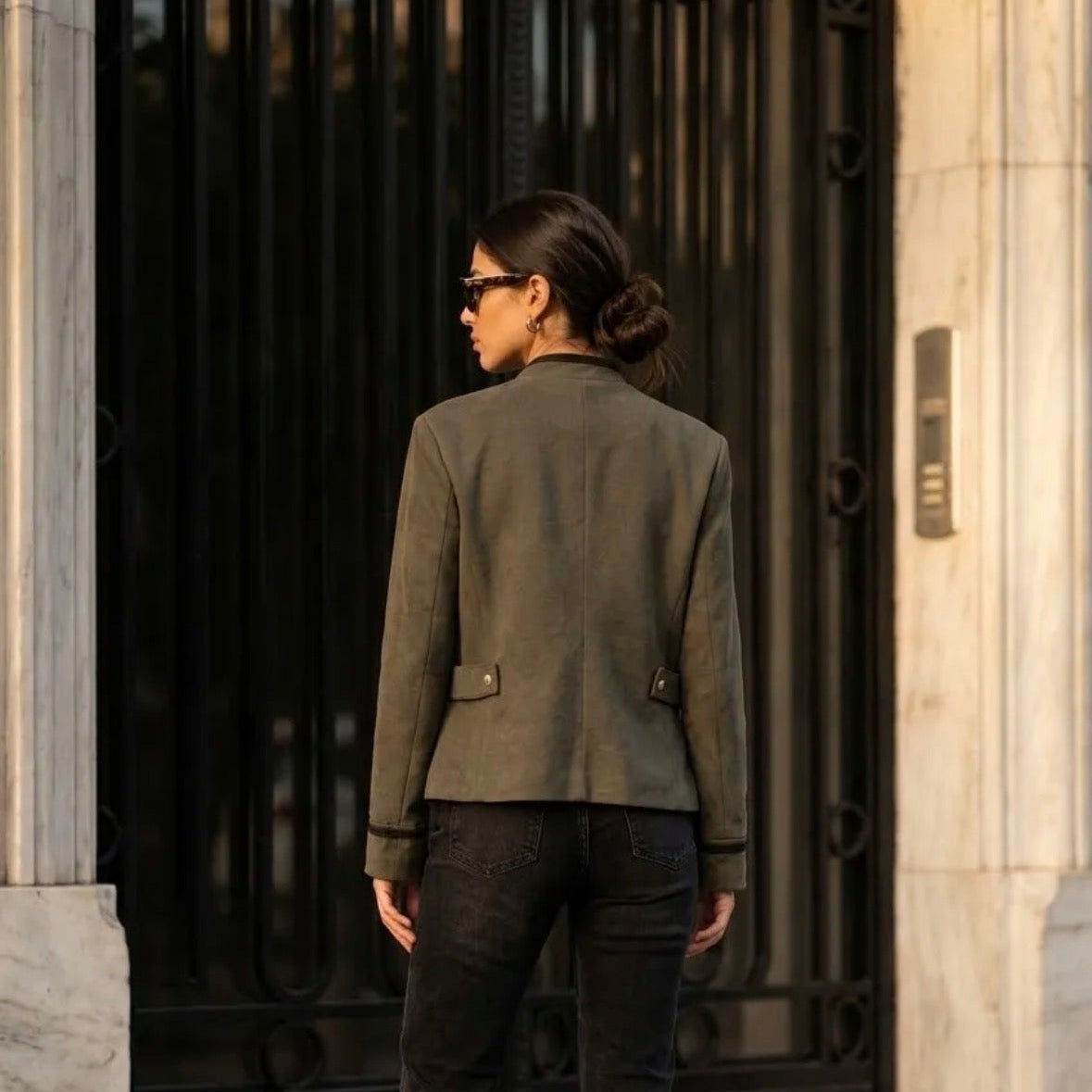 KIDDING kaki military Napoleon jacket 