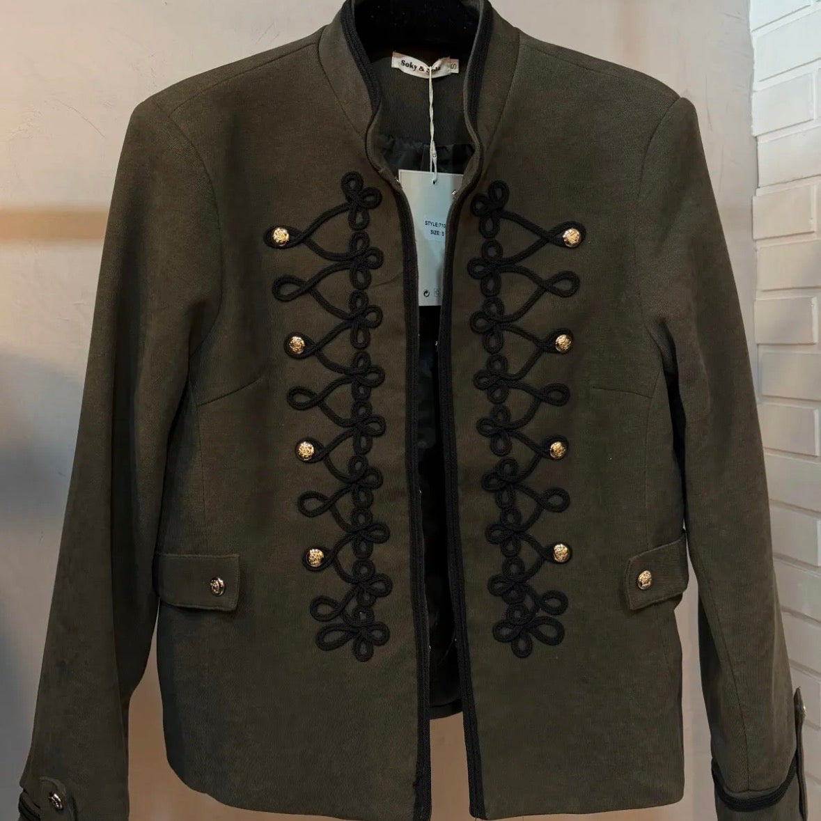 KIDDING kaki military Napoleon jacket 
