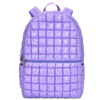Lavender Shiny Puffer Backpack
