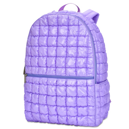 Lavender Shiny Puffer Backpack