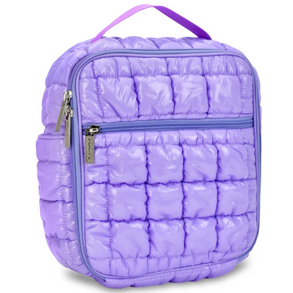Lavender Shiny Puffer Lunch Tote