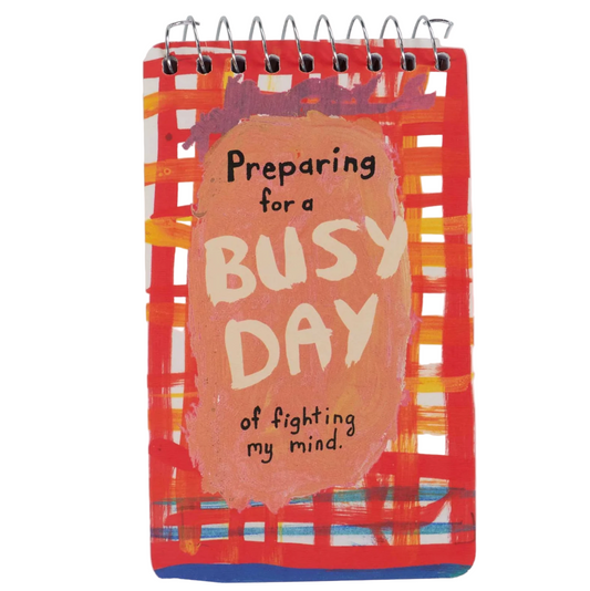 A Busy Day Of Fighting My Mind 3x5 Spiral Notebook