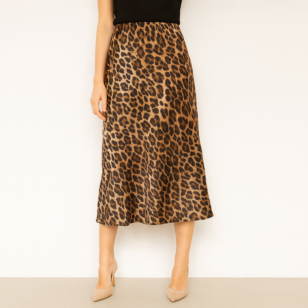 SatinMidiSkirt-Leopard