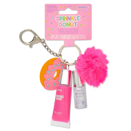 Donut Lip Gloss and Lip Oil Key Chain