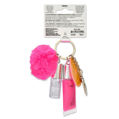 Donut Lip Gloss and Lip Oil Key Chain