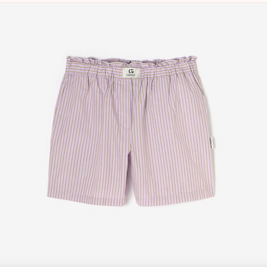The Easy Striped Shorts – Lavender + Sand