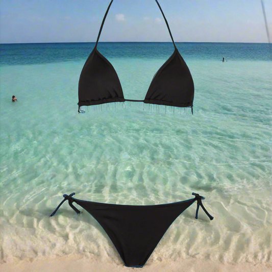 Savane Girls Black Triangle Bikini Set