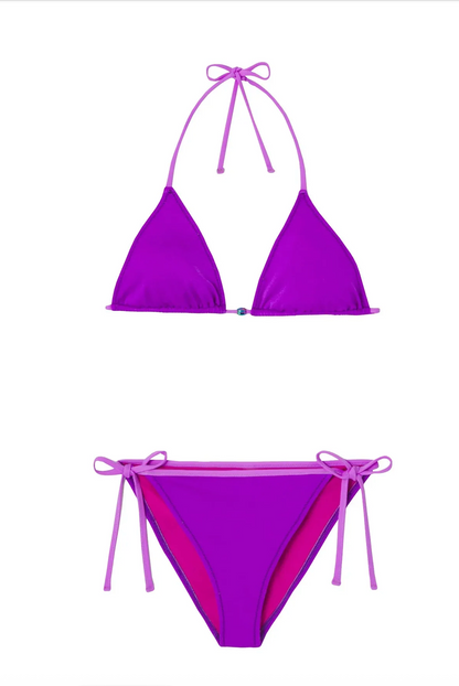 Girls Purple Triangle Bikini