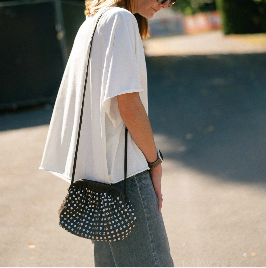 Black Velvet Stud -  Velvet Finish & Adjustable Strap