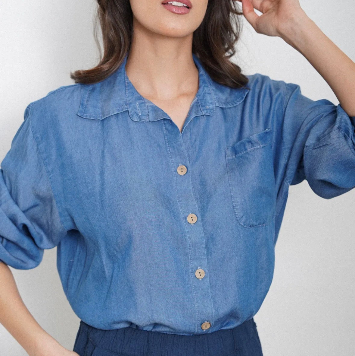 Soft-Drape Chambray Shirt