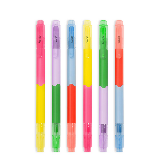 Write On Twin-Tip Highlighter Set - 6 Pens, 12 Colors