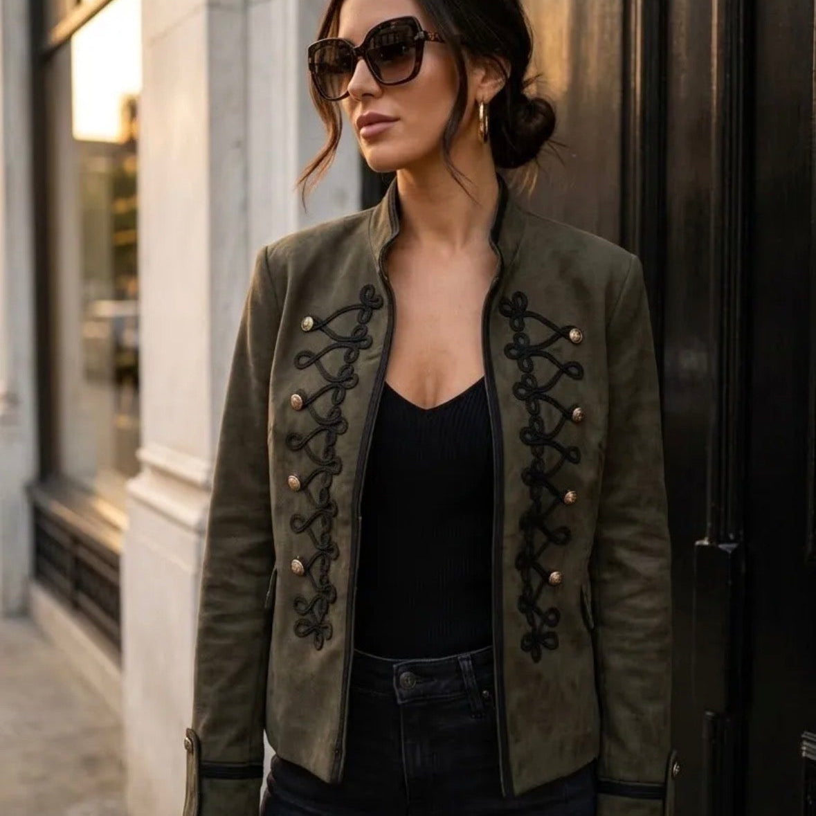 KIDDING kaki military Napoleon jacket 