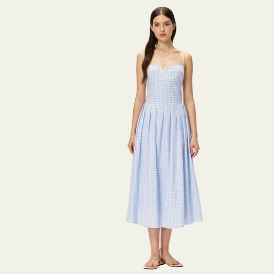 The Charming Vichy Midi Dress · Blue Gingham