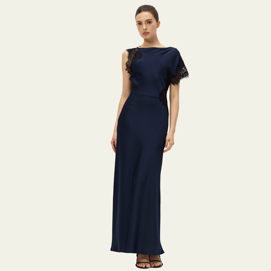 The Midnight Lace Gown · Deep Navy