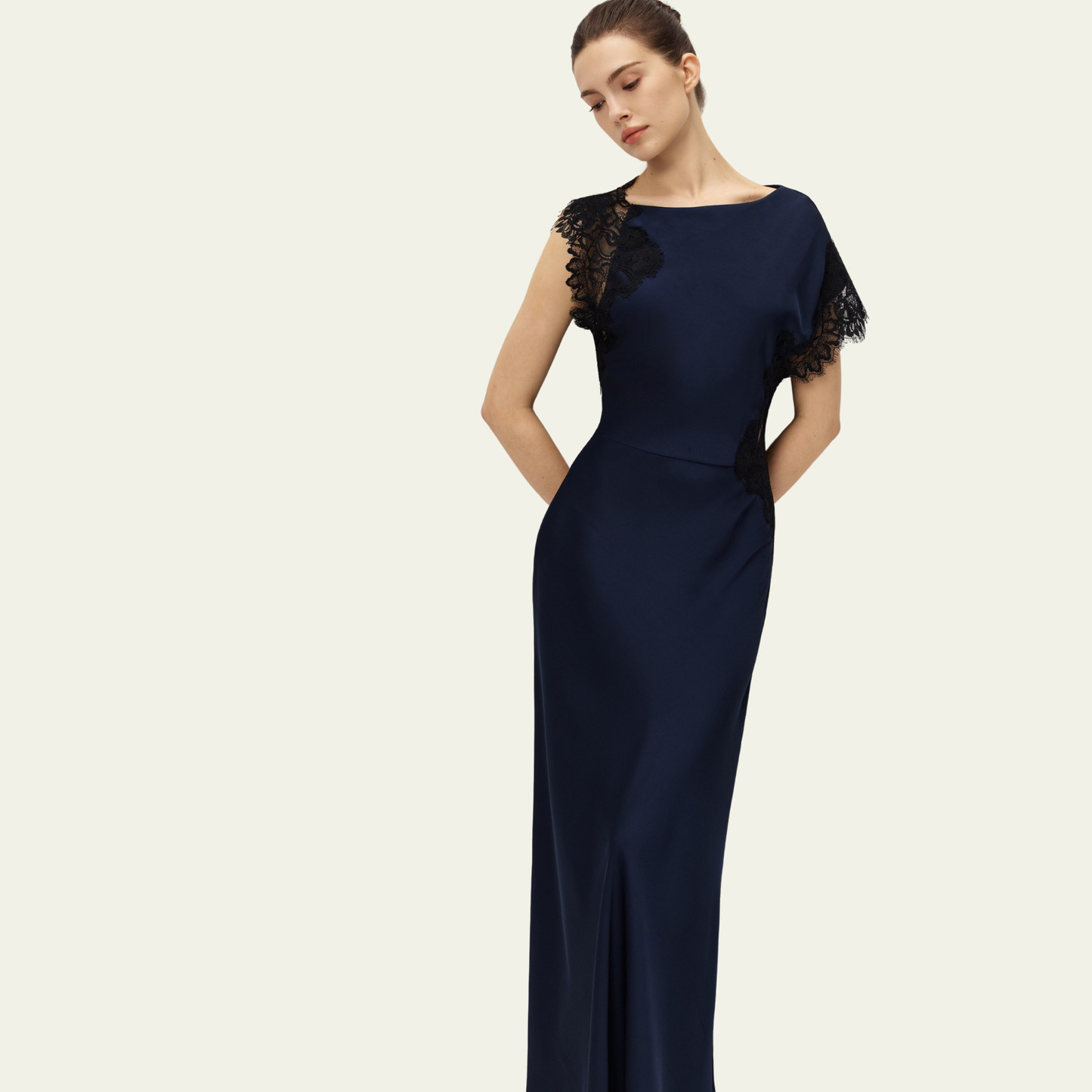 The Midnight Lace Gown · Deep Navy