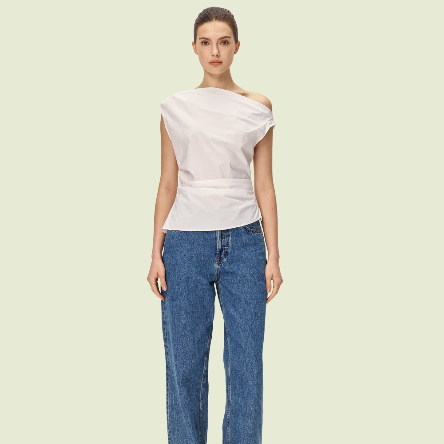 The Origami Drape Top · Crisp White