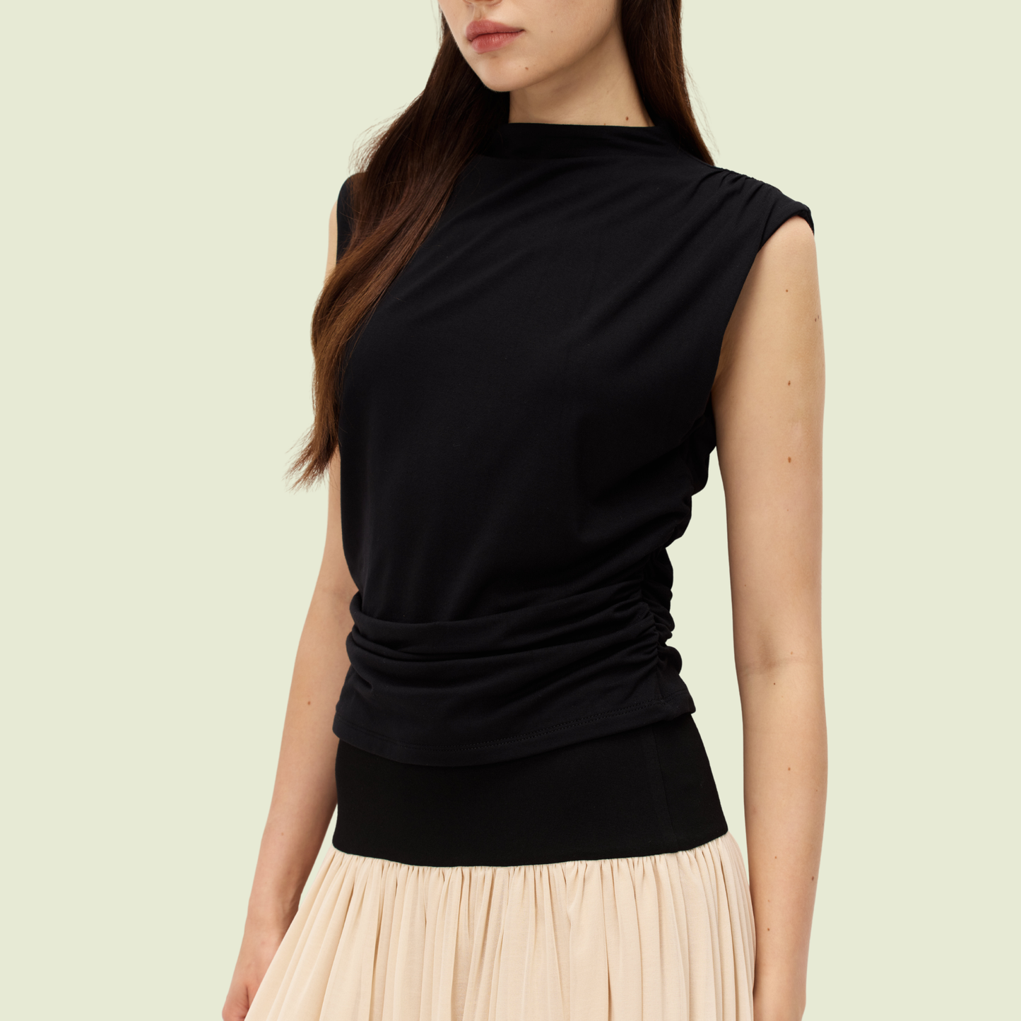 The Sculpted Jersey Tank · Midnight Black