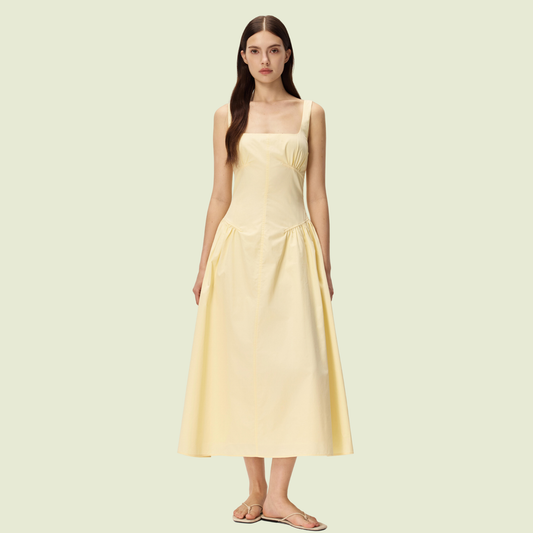 The Sunlight Midi Dress · Pale Butter