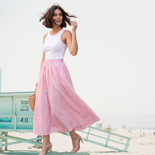 The Must-Have Cotton Midi Skirt · Light Pink