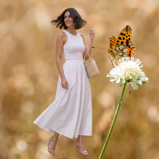 The Must-Have Cotton Midi Skirt · White