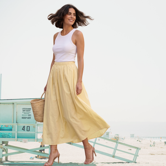 The Must-Have Cotton Midi Skirt · Light Yellow