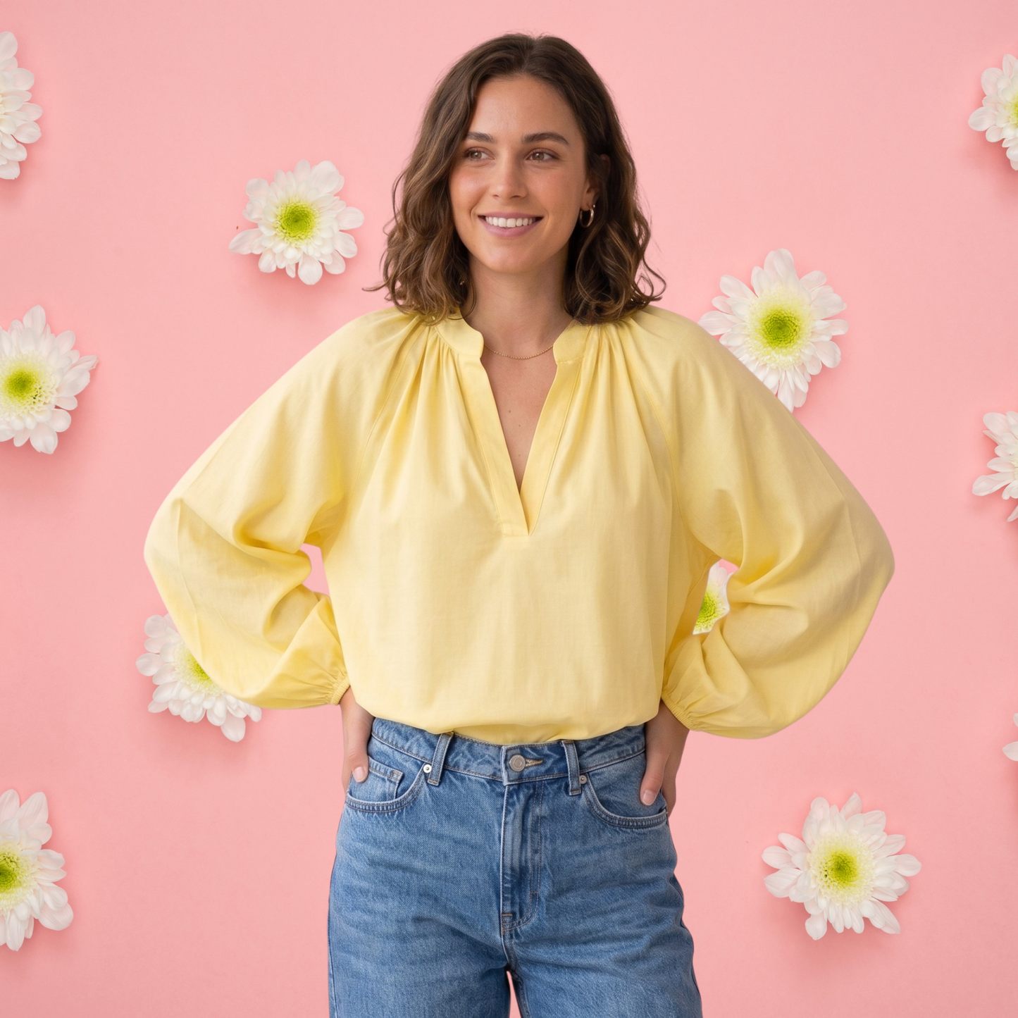 The Aria Gauze Blouse · Light Yellow