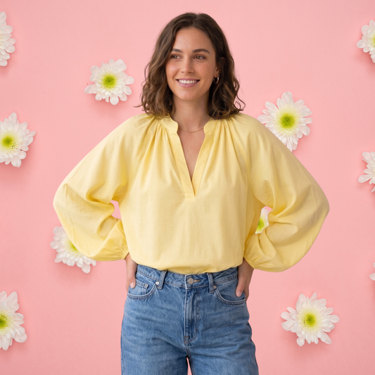The Aria Gauze Blouse · Light Yellow
