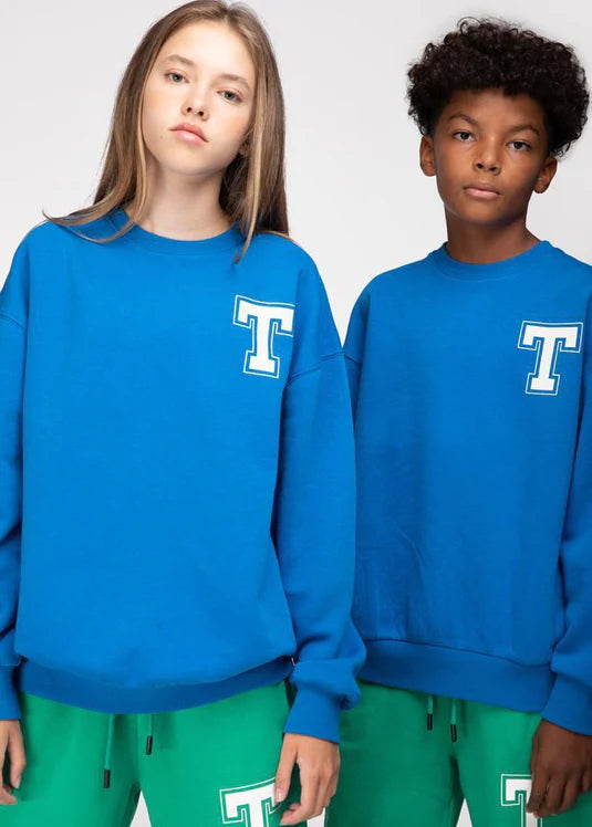 Blue College Sweatshirt - KIDDING | Kids | Teens | Moms