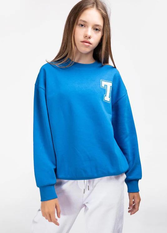 Blue College Sweatshirt - KIDDING | Kids | Teens | Moms